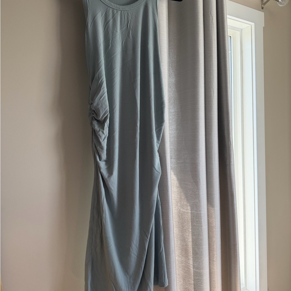 Hello MIZ Ribbed Tank Dress in Soft Sage Green